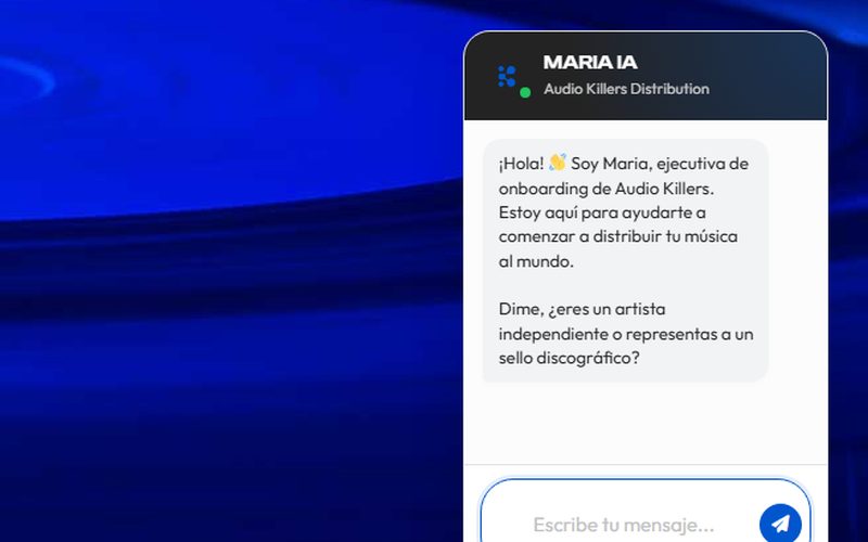 María IA en la web de Audio Killers